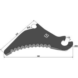 Couteau  pour balle rectangulaire 382mm - Claas - 00 1339 534 0