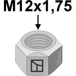 Écrou M12x1,75 - galvanisées - filet à gauche - Lemken - 3030944