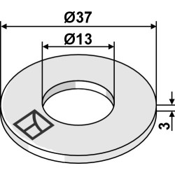 Rondelle Ø37x3xØ13 DIN 9021 A13 (Polyamide)