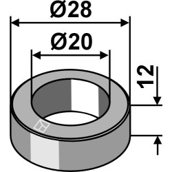 Entretoise Ø28x12xØ20 - Röll - 308861