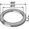 Rondelle d'ajustement Ø47x2xØ37 - Lemken - 30510057
