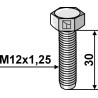 Boulon M12x1,25 - Galvanisées - 10.9