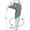 Dent pour herses rotatives (DURAFACE) 315mm, gauche - Alpego - D05650