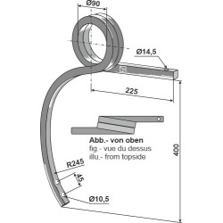 Dent double spire, droite