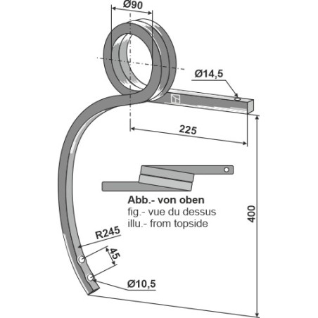 Dent double spire, droite