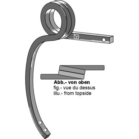 Dent double spire "queue de cochon" droite