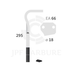 Dent de herse rotative gauche adaptable pour herse Agram réf 47