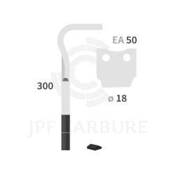 Dent de herse rotative gauche adaptable pour herse Agram réf 53362000