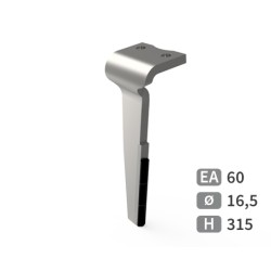 Dent de herse rotative gauche adaptable pour herse Howard réf 185505V