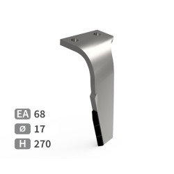 Dent de herse rotative droite adaptable pour herse Kuhn réf 52549410