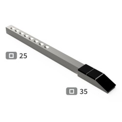 Barre carrelet 25 x 25 avec embout adaptable pour déchaumeur Actisol réf 19200004