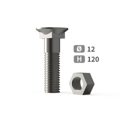Boulon tête fraisée collet carré Pour SCHO357 Tfcc réf 311359