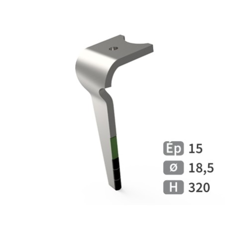 Dent de herse rotative gauche adaptable pour herse Falc réf 654030