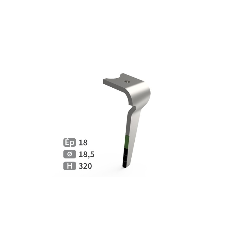 Dent de herse rotative droite adaptable pour herse Falc réf 541106