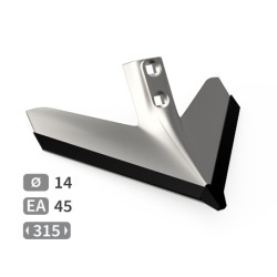 Aileron scalpeur carbure adaptable pour déchaumeur Bednar réf KM060550