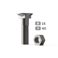 Boulon tête fraisée collet carré Tfcc