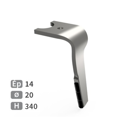 Dent de herse rotative droite adaptable pour herse Kuhn réf K2502070