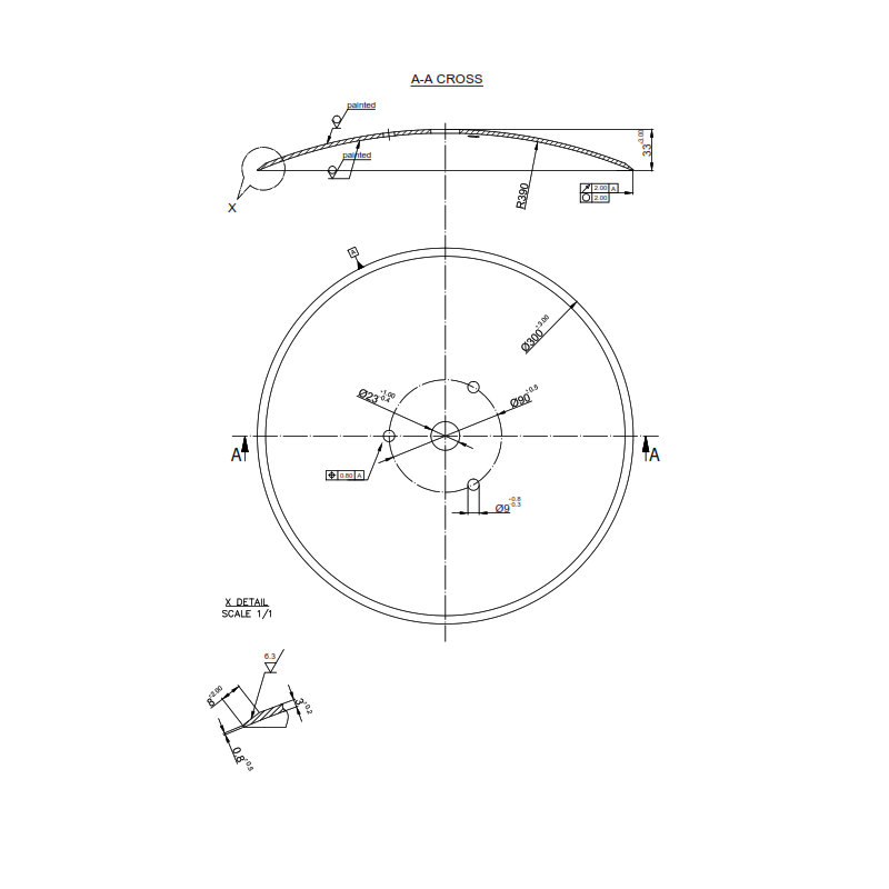 Disque 300x3 R525 TR23 + 3TR9/90