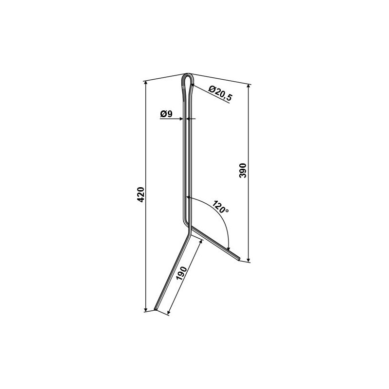 Griffe de semoir Ø9mm - Pöttinger - 853.85.071.0