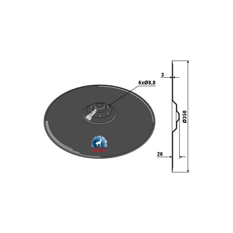 Disque de semoir Ø350x3 - Lemken - 34910010
