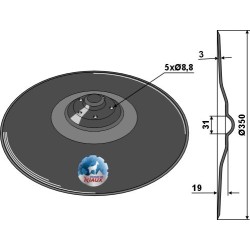 Disque de semoir Ø350x3 -...
