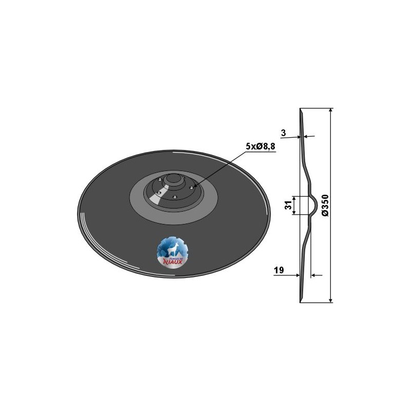 Disque de semoir Ø350x3 - Kuhn - K3112480