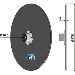 Disque de semoir Ø375x3  - compl. sans chapeau de palier - Maschio / Gaspardo - G13825091R