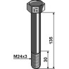 Boulon M24x3x135 - 10.9 - Agrimaster - 3008958