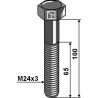Boulon M24x3x100 - 10.9 - Agrimaster - 11024371