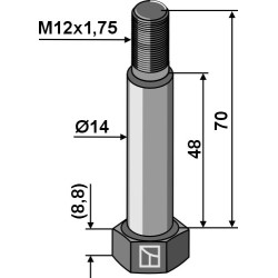 Boulon M12x1,75x70 - 10.9