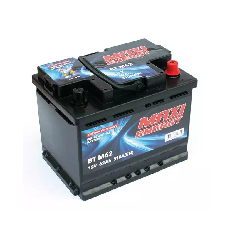 Batterie tracteur 12V 62Ah 510A MAXI ENERGY L2 + à droite