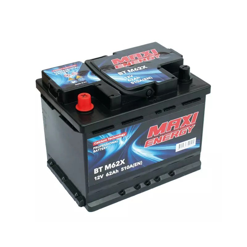 Batterie de démarrage 12V 62Ah 510A MAXI ENERGY L2 + à gauche