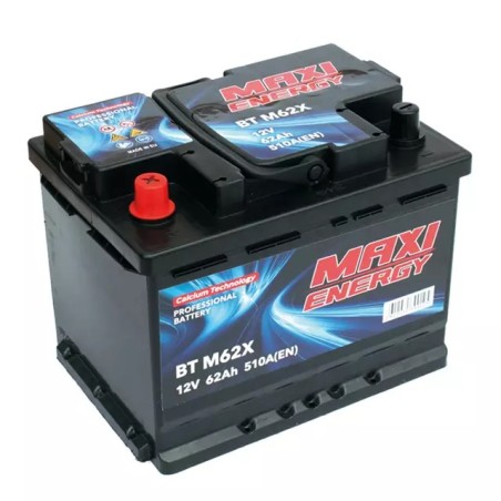 Batterie de démarrage 12V 62Ah 510A MAXI ENERGY L2 + à gauche