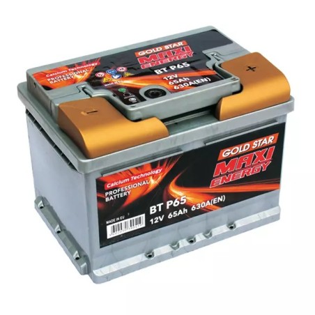 Batterie tracteur 12V 65Ah 630A MAXI ENERGY + à droite B13