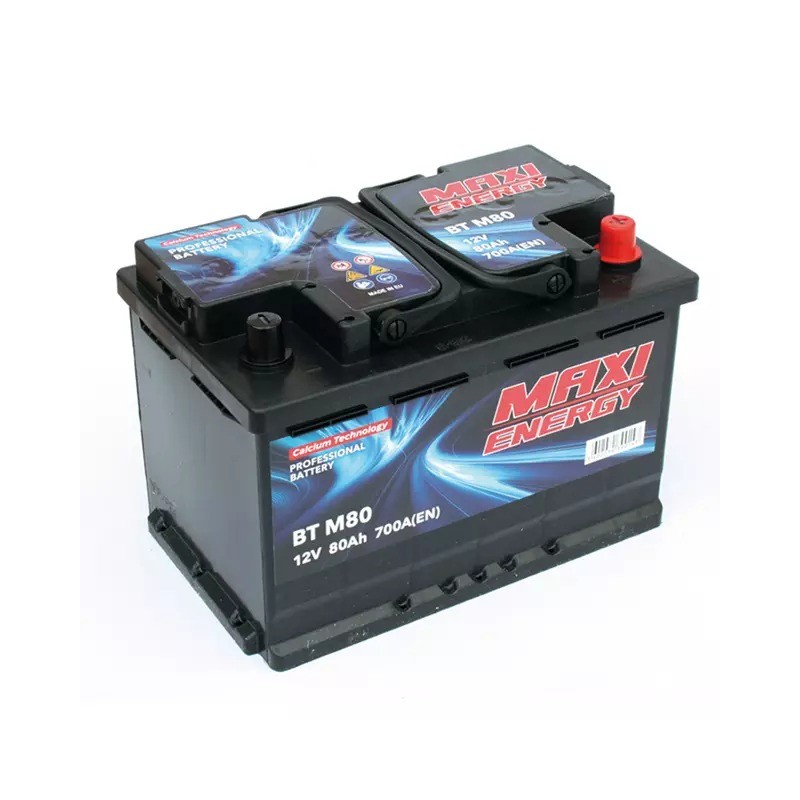 Batterie tracteur 12V 80Ah 700A MAXI ENERGY + à droite