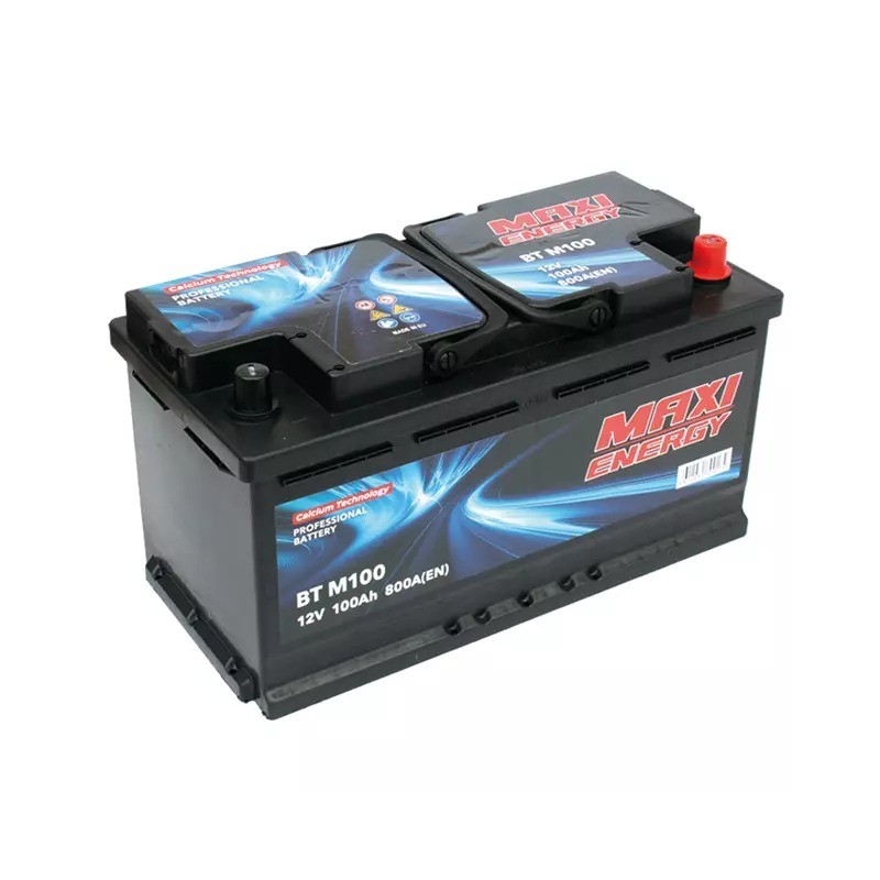 Batterie tracteur 12V 100Ah 800A MAXI ENERGY + à droite