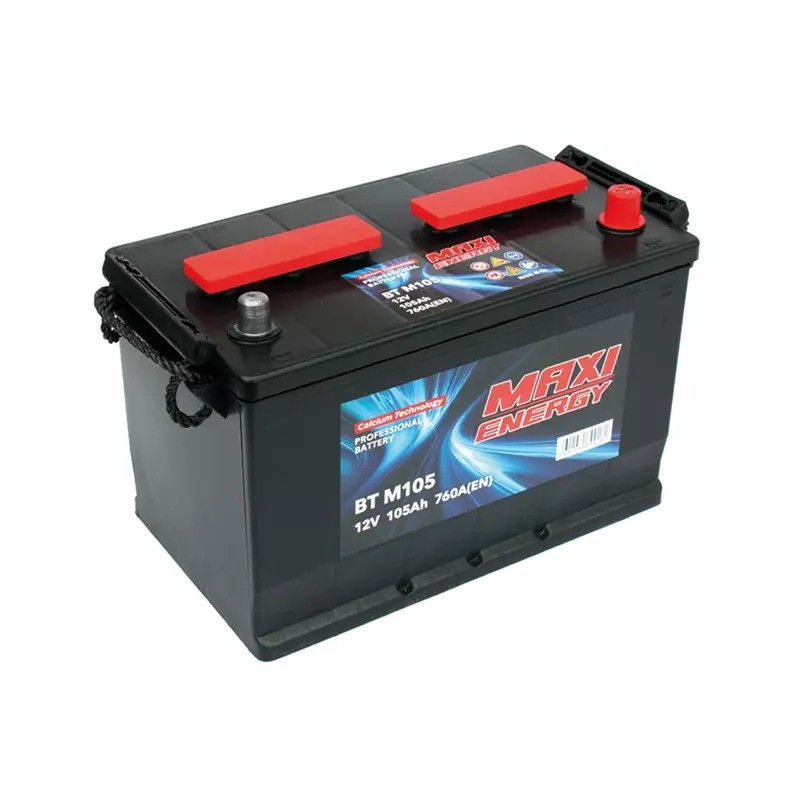 Batterie de démarrage 12V 105Ah 760A MAXI ENERGY + à droite