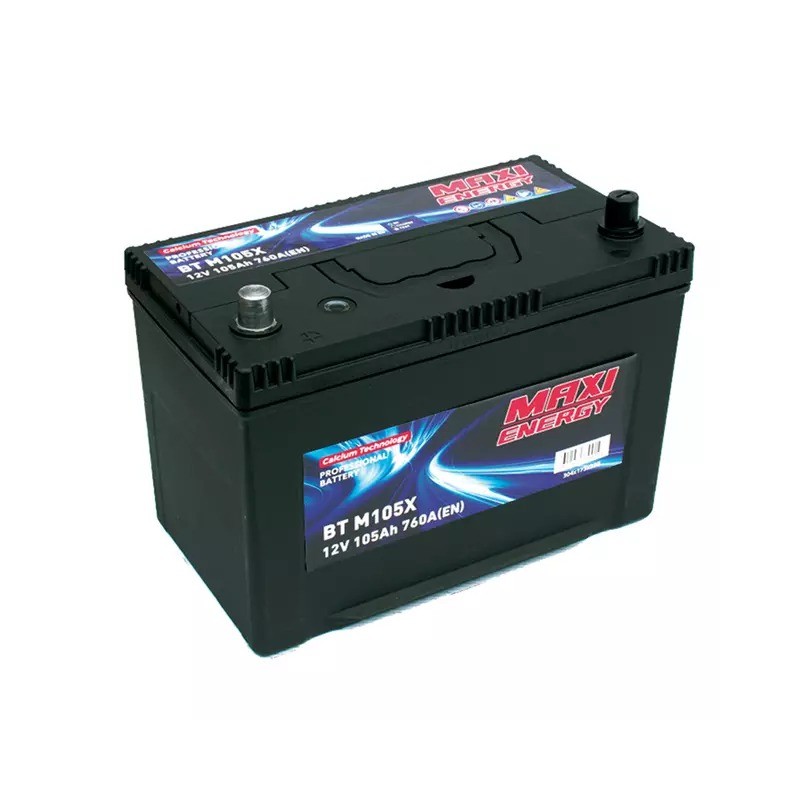 Batterie de démarrage 12V 105Ah 760A MAXI ENERGY + à gauche