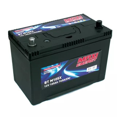 Batterie de démarrage 12V 105Ah 760A MAXI ENERGY + à gauche