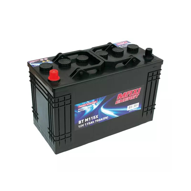 Batterie tracteur 12V 115Ah 750A MAXI ENERGY + à gauche