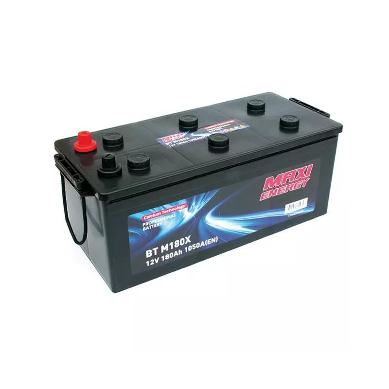 Batterie tracteur 12V 180Ah 1050A MAXI ENERGY + à gauche