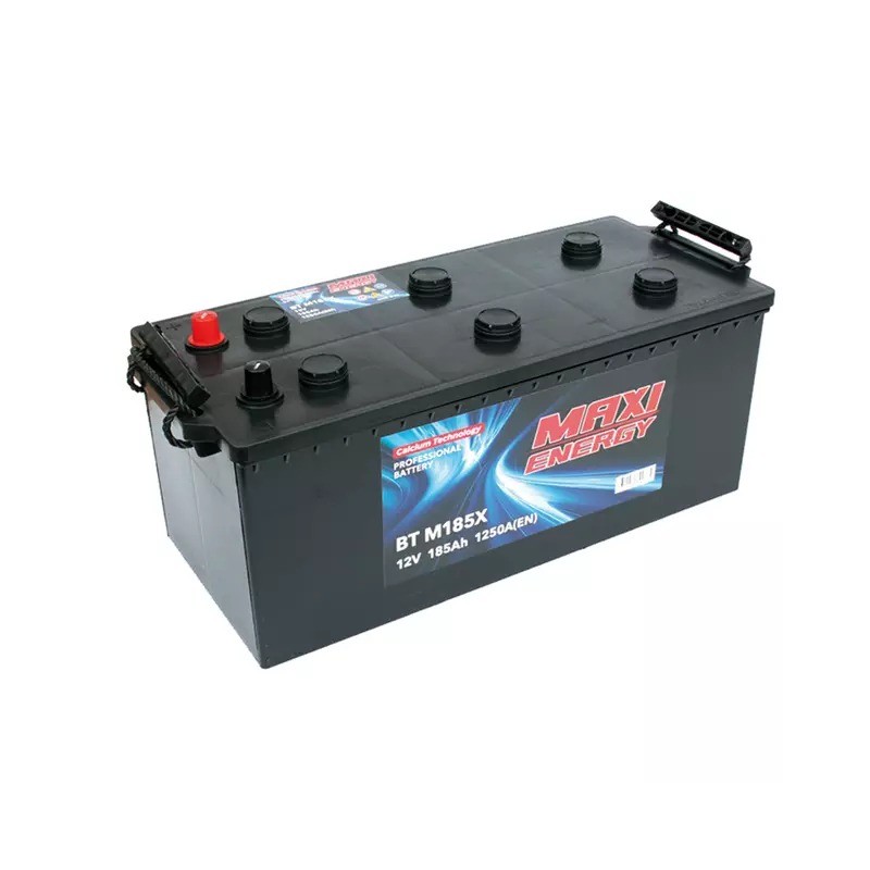 Batterie tracteur 12V 185Ah 1250A MAXI ENERGY + à gauche