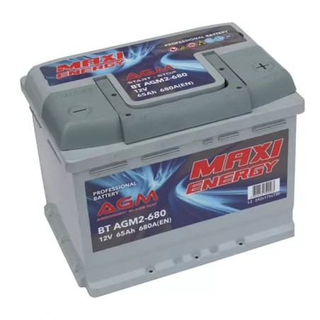 Batterie tracteur 12V 65Ah 680A MAXI ENERGY AGM + à droite