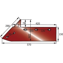 Soc à pointe 14" Naud 031189G gauche adaptable charrue