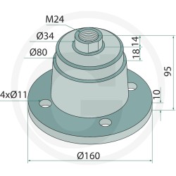 Palier de disque Amazone 971681 adaptable pour Catros