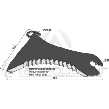 Couteau d'ensilage plaqué d'acier dur - Lely -01144401