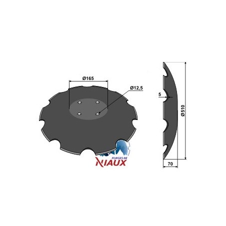 Disque crénelé - D510x5 - Lemken - 34910027