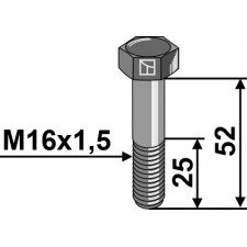 Boulon à tête hexagonale avec filet fin - M16x1,5x52- 12.9 - Grimme / Gruse - B99.04278