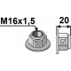 Écrou à embase à freinage interne M16x1,5 - 10.- Polystop - Amazone - DE223 / 0663200