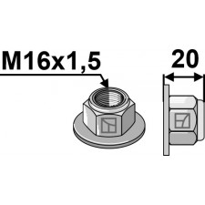 Écrou à embase à freinage interne M16x1,5 - 10.- Polystop - Niemeyer - 510.545